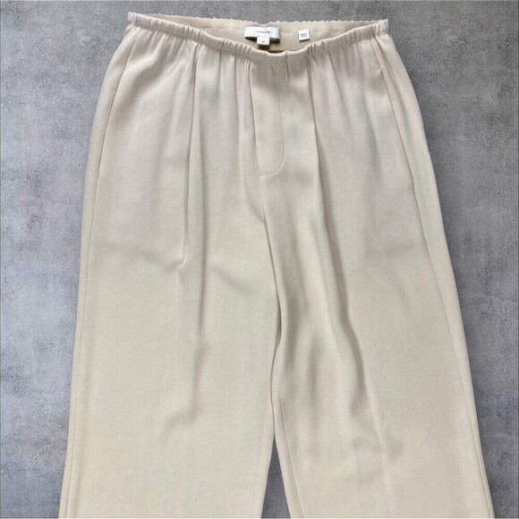 VINCE Pants Womens Size Small Tan Straight Leg Pleated Front Pull On Trousers - Picture 3 of 16